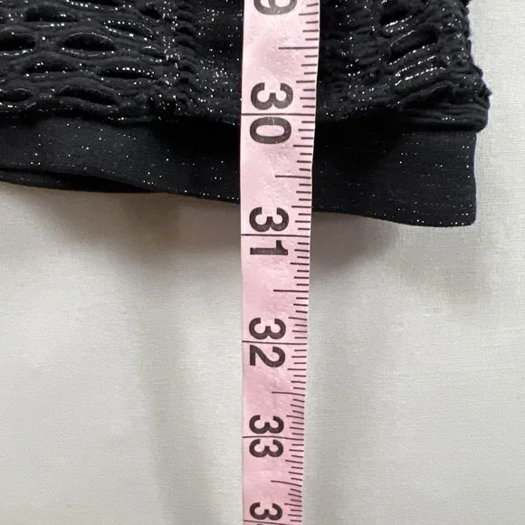 Vintage Y2k Bebe Mini Bodycon Dress Petite P/S Black Sexy Lace Stretch Metallic - Picture 5 of 12